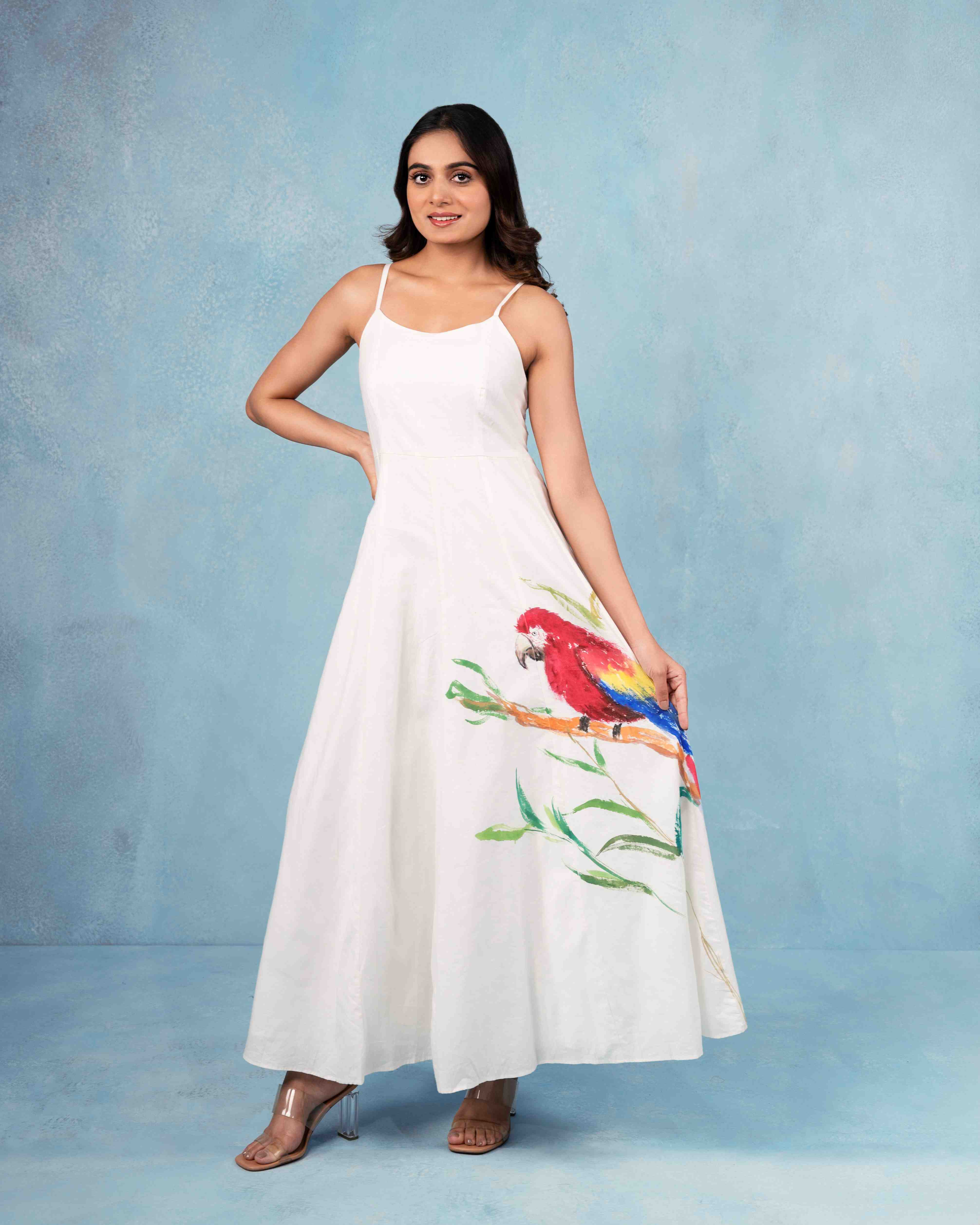 HAND-PAINTED COTTON SUMMER DRESS